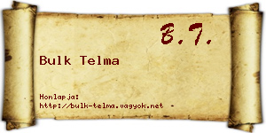 Bulk Telma névjegykártya